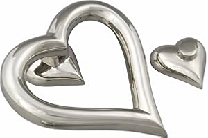 A.B HARDWARE Heart Shaped Door Knockers - Choose Your Finish, Antique Heavy Solid Front Knockers - AB Hardware (Polished Nickel)