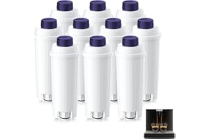 ARETHONE Wasserfilter, Ersatz für De'Longhi Kaffeevollautomaten DLSC002 Filter, Kaffeefilter Kompatibel mit De'Longhi Magnifica S, Dinamica, Eletta Explorer, ECAM, ETAM, EPAM-Serie (10-Stück)