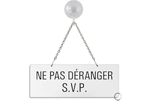OFFORM DESIGN Panneau - Ne Pas Déranger s.v.p. Mélamine Blanc + Ventouse | 175x65 mm | No.31256-WS