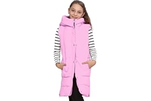 A2Z 4 Kids Mädchen Schwarze Steppweste Mit Kapuze Gepolsterte Lange Weste Daunenweste Übergröße Jacke langer ärmelloser Mantel Urbane Winterkleidung Alter 7-13 Jahre