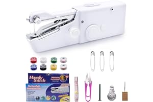 VICBOU Mini Sewing Machine, Handheld Sewing Machine for Beginners, Portable Electric Sewing Machine with Sewing Accessories, Suitable for Clothing, Curtains, DIY Home Travel