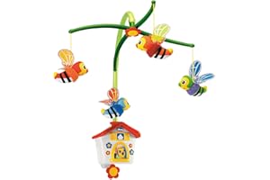 Chicco Giostrina Culla Neonato Casina delle Api, Lettino e Carillon con Apine Colorate e Musica Rilassante, Supporto Regolabile, Giochi 0+ Mesi