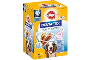 Pedigree Dentastic Lot de 28 friandises pour Chiens de Taille Moyenne de 10 à 25 kg 720 g