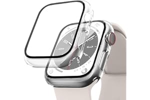 SOLOLUP Screen Protector Compatible for Apple Watch Case 45mm 44mm 42mm 41mm 40mm 38mm, Hard PC Case with HD Tempered Glass Protective Cover for iWatch Series 9 8 7 6 SE 5 4 3 2 1, Transparent41mm