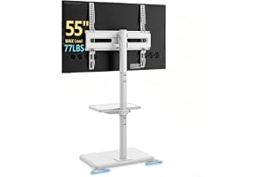 AX WABER Golvstående TV-stativ med fäste för TV-apparater på 26–55 tum och upp till 77 lbs, höjdjusterbart, vridbart och lutn