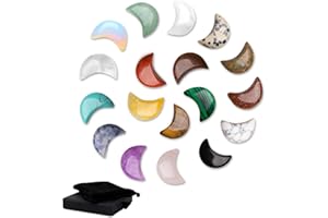 Aitsite Cristallo di Luna Naturale, Set di Pietre curative da 18 Pezzi Pietre curative di Cristalli curativi Pietre Portafortuna per cristalloterapia, Meditazione e Decorazioni