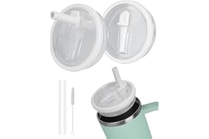 NETONDA Pokrywa szczelna do Stanley Quencher H2.0 Flowstate Tumbler 1,2 l, biała, 2 sztuki, szczelna pokrywka do kubka Stanley Cup 40 oz