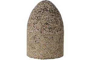 PFERD 61829 Type 16 Round Nose Cone, Aluminum Oxide, 2" Diameter x 3" Length, 5/8-11 Thread, 18144 RPM, 16 Grit