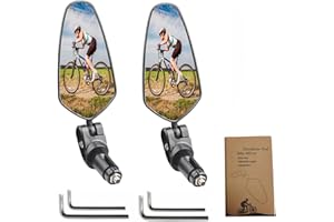 ShiWuYou 2 Piezas Retrovisor Bicicleta HD, Retrovisor Bicicleta Eléctrica, Retrovisor Bicicleta Ajustable, HD Gafas,Campo de Visión Extra Grande