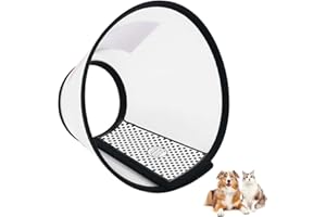 DIDISEEN Dog Cone Recovery Collar Adjustable Pet Cone Collar Cat Comfy Soft Cone Collar for Protective Dogs and Cats After Surgery Anti-Bite Lick Wound Healing (Neck:23-27cm)