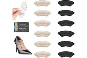 BANDEAX Premium Fersenpolster Schuheinlagen 6er Set – Fersenschutz & Fersenkissen mit 3M Kleber – Gel Antirutsch Einlagen für zu große Schuhe & Stiefel – Schuhfüller Heel Protector Pads gegen Blasen