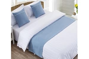 GZQIAWY Bedspreads Bed Runner Throw Bedding Single Queen King Bed Cover Towel Home Hotel Decorations,sky Blue,45cm Cushion Cover+Pillow (1 Set)