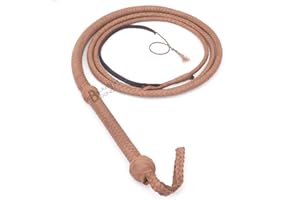 LB'S WHIP Indiana Jones Style 1,2 m 8 Tresses en Cuir Marron Clair Naturel Bullwhip en Cuir de Vache véritable