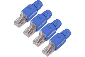 VCELINK Wtyczka RJ45 bez narzędzi Cat6 Lan wtyczka bez narzędzi pozłacana, Cat6 UTP