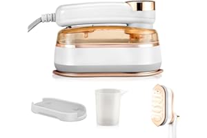 NTMAICHY Dampfbügeleisen Mini, 1300W Faltbares Tragbares Reisebügeleisen, Dampfbügel Keramik Antihaft Bügelsohle mit Display, 180° Drehung Mini Kleines Bügeleisen Dampf für Zuhause Unterwegs (Weiß)