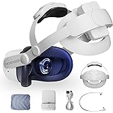 Noiposi Head Strap with 7500mAh Battery Pack for Oculus Quest 2,Replacement for Oculus Quest 2 Head Strap with battery to Ext
