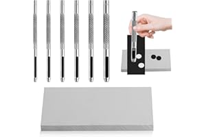 HEXINYIGJLY 8 Pezzi Set di Perforatori in Acciaio 1.5-5mm, Set di Attrezzi per Perforatori, Set di Perforatori Rotondi in Pelle per Cinturini in Pelle Scarpe Tessuto Tela Carta Set di Perforatori Sottili con Pann