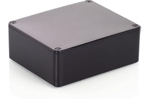 HEIGROUP MB3 - Custodia in plastica ABS con coperchio, custodia multiuso, custodia per moduli, 119 x 99 x 45 mm, con fessure per schede di circuito stampato (nervosi), nero lucido