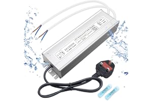 inShareplus LED Power Supply, 24V 200W IP67 Waterproof Outdoor Driver, AC 170-265V to DC 24V 8.3A Low Voltage Transformer, Adapter with 3-Prong Plug for LED Light, Computer Project, Outdoor Use