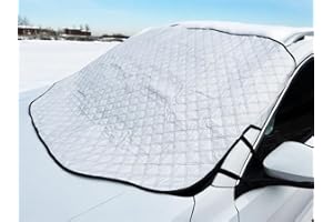 NOYVYDS Couverture Pare Brise Voiture Hiver,Protège Pare-Brise Hiver, Bâche Pare-Brise Voiture Magnétique Protection Anti-Givre, Neige et Glace, Universelle pour Voitures, SUV et Berlines,147x116cm