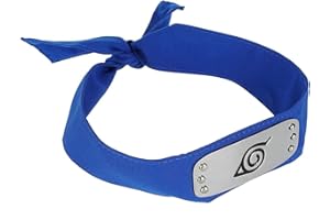 CosplayStudio Naruto Ninja Konoha Headband, Metal Plate with Konohagakure Crest, Colour: Blue