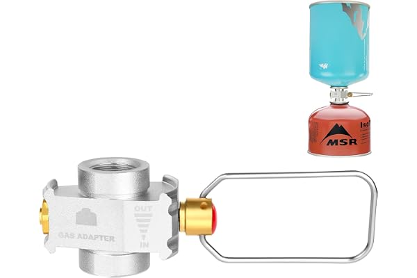 Adiwo Gastankpåfyllningsadapter, bärbar utomhus gastankpåfyllningsadapter, spiralventiladapter, utomhus bärbar lufttrycksventil ladningsventil, multifunktionell campingtankavgasventil