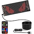 Flexible LED Sign Programmable Scrolling Text & Animation Display, USB Powered, APP-Controlled LED Panel for Cars, Shops, Bars, Parties, Weddings, Festivals – 7"x3" RGB Matrix