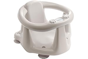 BABYWALZ baby-walz Badesitz Deluxe weiß - mit Saugnäpfen - Flüssigkristall-Thermometer - 2 eingebaute Spielzeuge - ergonomisch geformt - rutschfestem Weichgummi - von 6 bis 15 Monaten geeignet