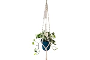 LAOJU Suspension Plante en Macramé Pot de Fleurs Suspendu Intérieur Corde en Coton Suspension Plante Panier Plant Hangers avec 1 Crochet de Suspension pour Décoration D'intérieur et Jardin