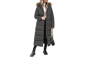 Yuson Girl Manteau Femme Hiver Longue Épaisse Chaude Manteaux Matelassé Chic et Elegant Blouson à Capuche Coupe Vent Zippée Parka Veste Extérieure Polyvalente Doudoune avec Poches