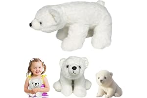 BAISHUWU Ours Polaire en Peluche, O-urs p-olaire Jouets en PE-luche, Ours Polaire Poupée en pelu-Che, Le Polar Pal, Ou-RS po-laire Plush Toy, P-eluche Our-s polair-e Ultra Douce, Cadeaux de Noël