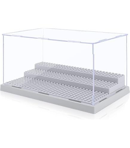 FINGERINSPIRE 11x11x25.5cm Doorzichtige Acryl Vitrine Zelfassemblage Rechthoek Acryl Vitrinekasten Stofdichte Bescherming Showcase met Matzwarte Basis Display Case voor Actiefiguren Collectibles