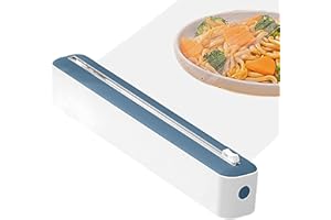 EZNAOBO Cling Film Dispenser and Cutter,2 in 1 Cling Wrap Cutter,Clingfilm Dispenser with Cutter,Plastic Wrap Tin Foil Dispenser and Cutter,Professional Cling Film Kitchen Roll Holder Dispenser (Blue)