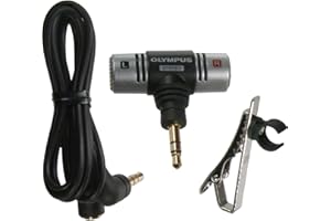 OM SYSTEM Olympus ME-51S Stereo Mikrofon (T Typ), aufsteckbares Mikrofon für alle OM-SYSTEM & Olympus Diktiergeräte der WS- und DM-Serie