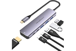 NEWMIGHT Hub USB C, Adaptateur USB C 6 en 1 avec HDMI 4K, 3 USB 3.0, 100 W PD, Port de données USB C, Haut débit 5 Gbit/s, USB C vers HDMI pour MacBook Air/Pro, iPad, iPhone 15/ iPhone 16 Série