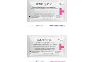 BMUT Juego Combinado de 50 Pruebas de Ovulación (LH) y 20 de Embarazo (HCG) - Fertilidad para Mujeres