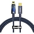 Baseus Explorer Series PD 20W USB C to Lightning Cable, Auto Power-Off Nylon Braided iPhone Cable with High-Speed Data Transfer for iPhone 14 13 12 11 Pro Max, XS X 8 7 6, iPad – Blue