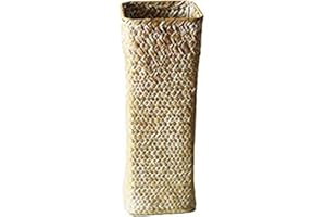 Bassulouda Jarrón de de ratán de bambú para decoración de jarrones de , cesta de frutas, jarrón alto, decoración de jarrones blancos