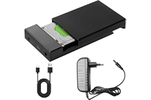 LEIKURVO Hard Drive Docking Station: HDD Docking Station USB 3.0, Docking Stations for Hard Drives for 2.5 and 3.5 Inch SATA HDD/SSD, USB Type-A to USB Type-A, Two-Way Cloning