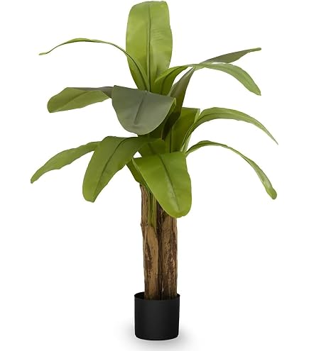 Grande Albero Di Banana Artificiale 88cm 18 Foglie Verde Per Decorazione Casa Ufficio