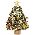 NIBEMINENT Mini Christmas Tree with light,Tabletop Christmas Tree 1.5ft,Artificial Christmas Tree for Home,Ornaments for Christmas Decorations Indoor (45cm)