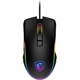 MSI Forge GM300 Hafif Oyun USB RGB Ayarlanabilir 7200 DPI Masa&uuml;st&uuml; Diz&uuml;st&uuml; Oyun Faresi, Siyah
