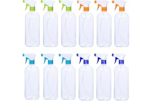TWO TIGERS Botella con Pulverizador 1 Litro. Pulverizador de Plástico con forma Redonda. Pack 12 Unidades en Colores Surtidos. Tamaño: 10x8,5x26 cm. Botella en Spray Vacía