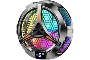 Nudiuhis X42 Tablet Radiator Tablet Cooler Semiconductor Magnetic Radiator RGB Colorful Lighting 10cm Magnetic Semiconductor Cooler Cooling Fan for Tablet