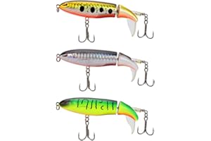Kastwill Lápiz Popper Señuelo Pesca Artificial Duro 15 cm 36 g Wobbler Flotante Multi-Segmentos Swimbait Siluros Bass Lubina Señuelo para Pesca Spinning con 2 Triángulo Ganchos