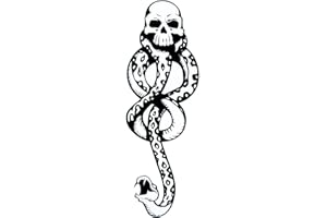 CHASPA 10 Pcs Magic Mantra Snake Skull Dark Mark Death Eater Temporary Halloween Cosplay Tattoo Accessories