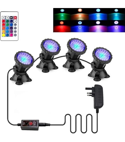 RGB Solar Pond Lights – 13 Modes, Submersible LED Fountain Light, IP68, Auto ON/OFF, 2200mAh (3-in-1 Set)
