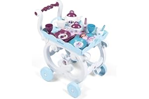 Smoby - La Reine des Neiges - Desserte XL - Plateau Amovible - 17 Accessoires - Verres, Assiettes, Fourchette, Sucrier et Autres - A Partir de 3 Ans - Fabrication Française