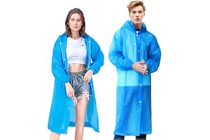 AKXLAX 2 Pezzi Poncho Antipioggia Donna Uomo, Poncho Impermeabile Adulti, con Maniche, Poncho Antipioggia Lungo Pieghevole Portatile per Concerto Emergenza