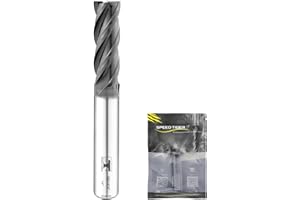 SPEED TIGER ISE Carbide Square End Mill - Micro Grain Carbide End Mill for Alloy Steels/Hardened Steels - 4 Flute - ISE3/8"4T - Made in Taiwan (1 Piece, 3/8")